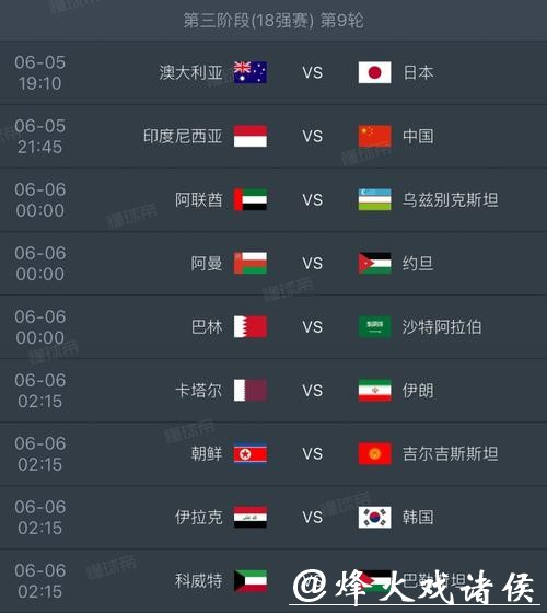 2026世界杯赛程一览